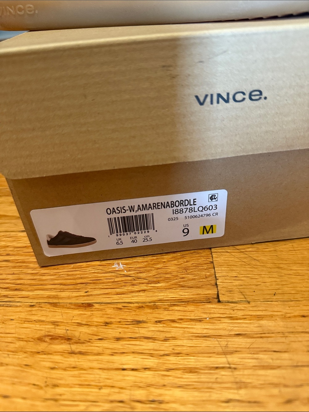 Vince Pony Hair Low-Top Sneakers, size 9, maroon - Picture 3 of 9